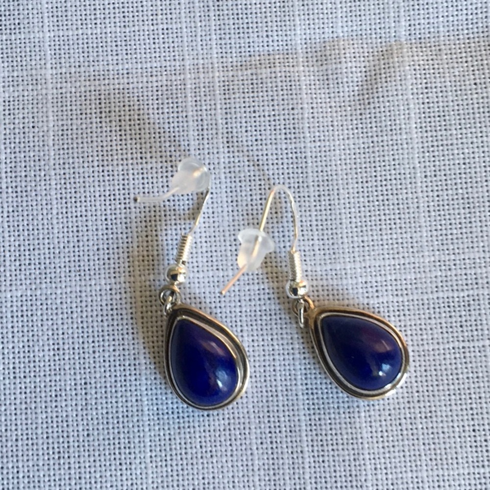 Lapis Lazuli & Silver Drop Earrings